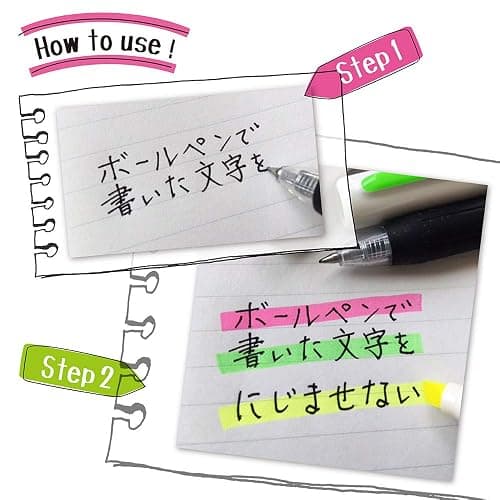 Zebra Highligher Just Fit Mojiniline, blurring proof for ballpoint pen wrinting (5 color set) WKS22-5C thumbnail 6