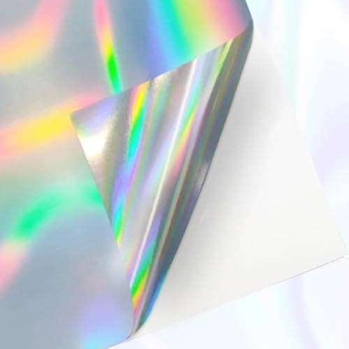 Yeachlaing Printable Holographic Silver Sticker Paper, Laser & Inkjet Printable 8.5 x 11 Inches Dries Quickly Stickers Rainbow Vinyl Label 22 pcs thumbnail 4