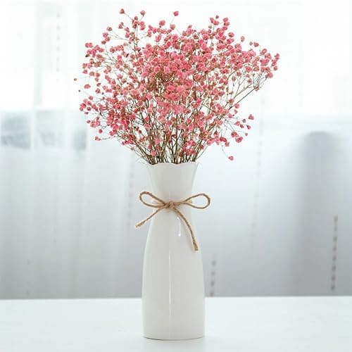 Boho Ceramic Vase with Rope, 8.2" H, Rustic Flower Vase Classic Style for Dried Flowers Fresh Flowers, Fit for Fireplace Bedroom Kitchen Living Room Centerpieces Office Desk thumbnail 2