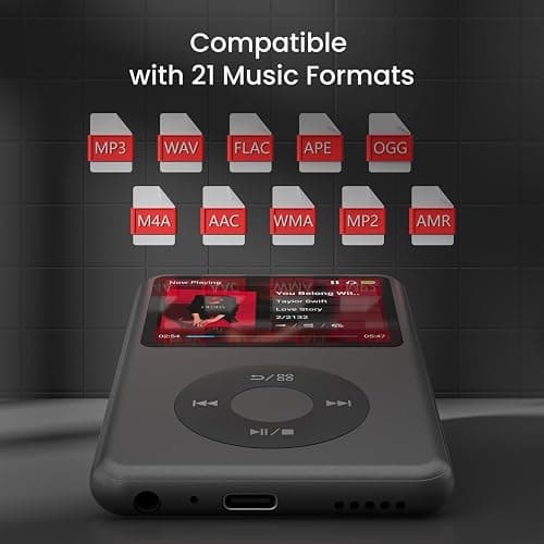 Innioasis Y1 Mp3 Player with Bluetooth HiFi Mini Portable Music Digital Player with Audiobook 2026 Nice Gift Upgrade Black thumbnail 4