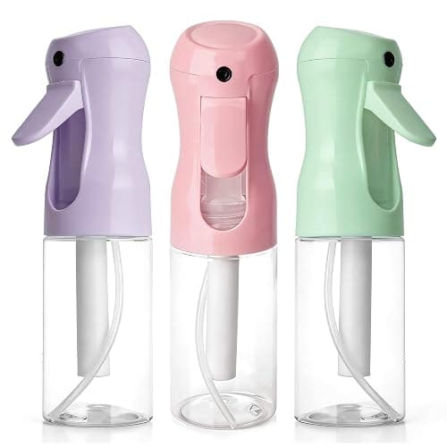 RMNJPW 3Pcs Continuous Spray Bottles For Hair,Ultra Fine Mister for Hair Styling, Plants, Cleaning, Salon, Misting & Skin Care (200ML Green+Pink+Purple) - Image 1
