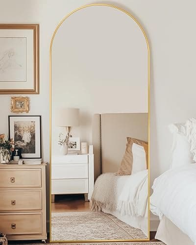 Antok Full Length Mirror, 58"x19" Arched Floor Mirror, Mirror Full Length with Stand, Wall Mounted Mirrors for Living Room Bedroom,Gold thumbnail 2