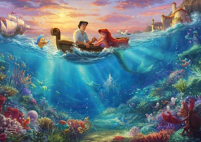 Schmidt Spiele 59927 Thomas Kinkade, Disneys Arielle, Puzzle da 500 Pezzi - Image 1