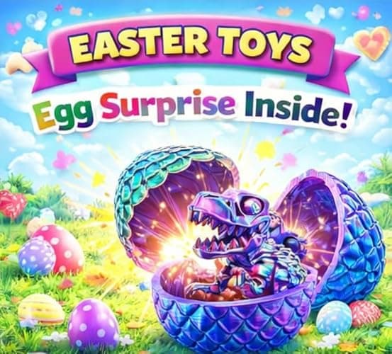 2 Packs Easter 3D Printed Dinosaur Toys for Boys 3-5 Years Skeleton T-Rex Figure with Large Storage Crystal Eggs Easter and Birthday Gifts Fidget Toys for 3 4 5 6 7 8 9 10 11 12 Years Old Boys Girls thumbnail 6