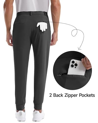CANGHPGIN Mens Athletic Joggers with Zipper Pockets Lightweight Golf Pants Men Stretch Relaxed Fit Tapered Work Travel Pants thumbnail 5