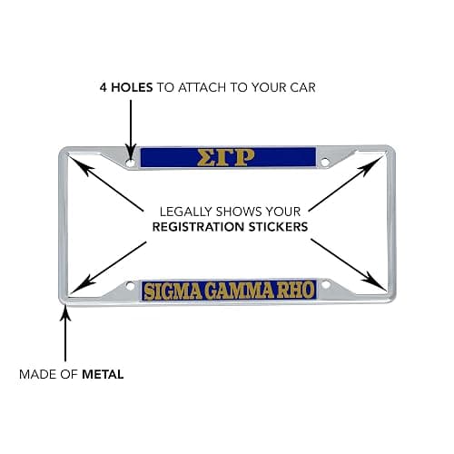 Desert Cactus Sigma Gamma Rho Car Accessories SGRhos Sigmas Metal License Plate Frame and Tag Holder for Front or Rear of Vehicle (Metal Car Mount Placa - Standard) thumbnail 5