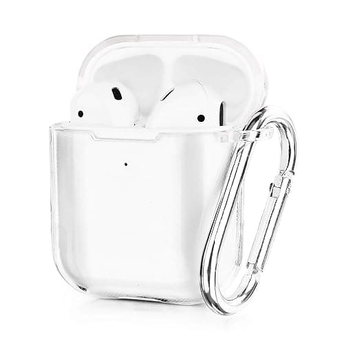AIRSPO Airpods Case Cover, Clear Soft TPU Protective Cover Compatible with Apple AirPods 1/2 Wireless Charging Case with Keychain (Clear) - Image 1