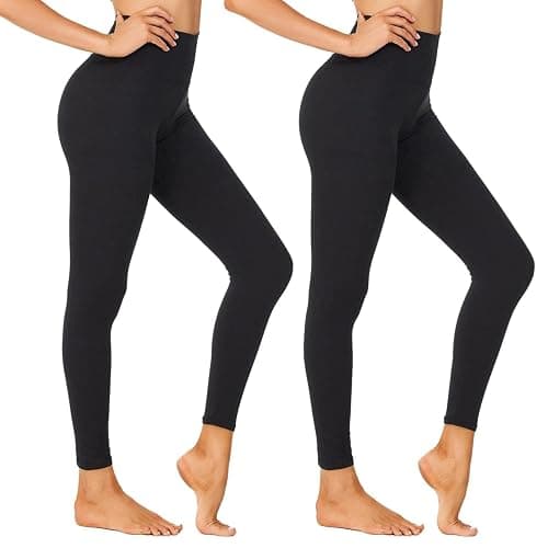 NexiEpoch High Waisted Leggings for Women - Black Tummy Control Compression Soft Yoga Pants for Workout Reg & Plus Size - Image 1