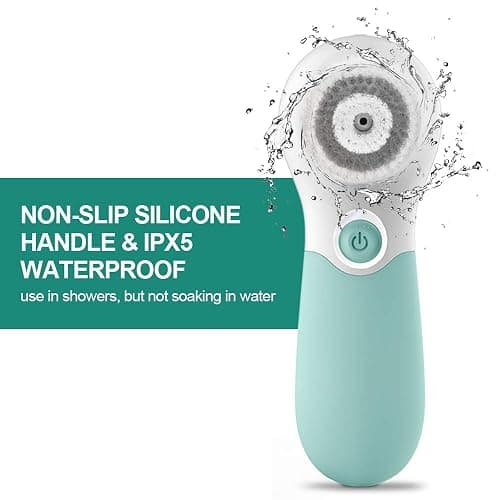 Facial Cleansing Brush Electric Facial Exfoliating Massage Brush with 3 Cleanser Heads and 2 Speeds Adjustable for Deep Cleaning, Removing Blackhead, Face Massaging thumbnail 5