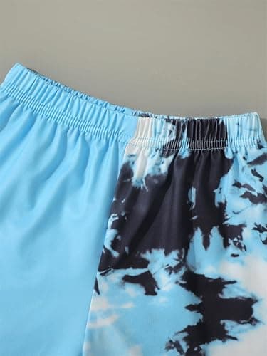 Kid Toddler Baby Boys Clothes Tie-dye Palm Leaf Top 2Pcs Summer Shorts Set thumbnail 6