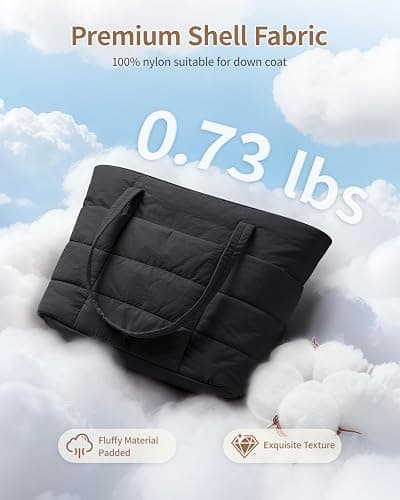 Narwey Tote Bags for Women, Puffer Work Tote Bag Women for Travel, Gym, Beach, Nurse with Cup Holder & Laptop Compartment thumbnail 3