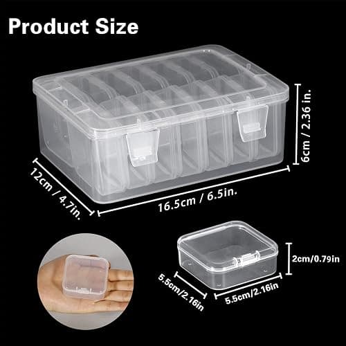 Mathtoxyz Small Bead Organizers, 30 Pieces Plastic Storage Cases Mini Clear Bead Storage Containers Transparent Boxes with Hinged Lid and Rectangle Clear Craft Supply Case thumbnail 5