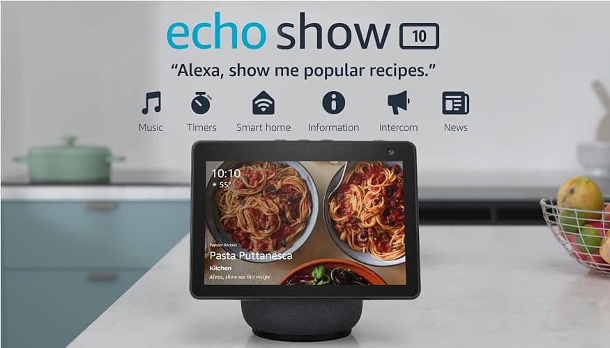 Amazon Echo Show 10 (newest model), HD smart display with premium sound, motion and Alexa, Charcoal - Charcoal - Device Only thumbnail 14