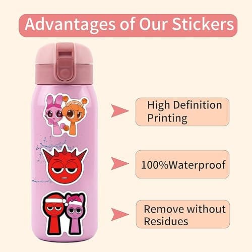 110Pcs Sprunki Stickers | Rhythm Box Puzzle Games Sticker | Waterproof Cartoon Vinyl Decals for Laptop, Water Bottle, Journal, Phone Case, Scrapbook, Skateboard thumbnail 5