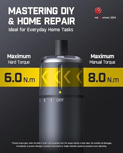 Fanttik S1 Pro Electric Screwdriver, Power Screwdriver with16 S2 Steel Bits, 3 Torque Settings, Max 6 N.m, 2000mAh Battery, LED Light & 1/4''Hex, Ideal Tool for Furniture & Gaming PC thumbnail 2