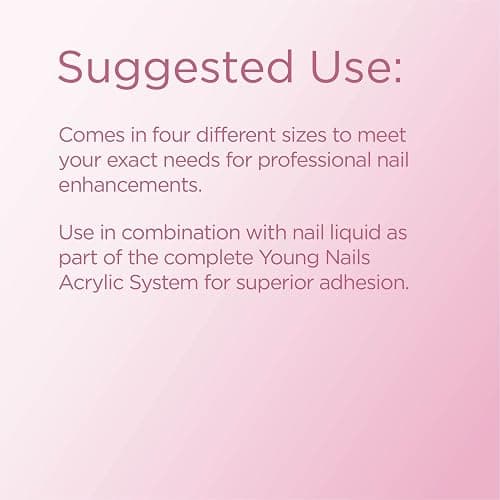 Young Nails Acrylic Powders, Speed. Created for a flawless consistency and superior adhesion. Speed Powder Begins to set in 60 seconds. Available in 45 gram, 85 gram, and 660 gram gram size options thumbnail 3