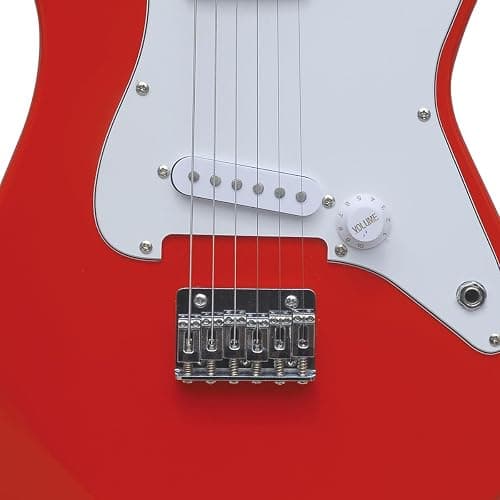 CB SKY 30 Inch Kids Electric Guitar Beginner Kit, Junior Size Mini Electric Guitar for Children with Amplifier (battery/adaptor not included) and Guitar bag, Unisex Red thumbnail 4