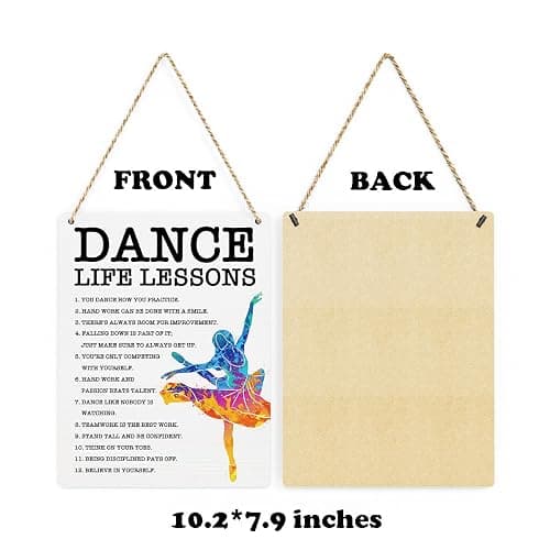 Dance Life Lessons Wood Sign Inspirational Ballet Wall Decor Art, Motivational Ballet Quotes Wall Art Decor Signs for Home Office Bedroom Dance Room Decoration, Senior Ballet Dancer Gifts, 8x10 Inches thumbnail 7