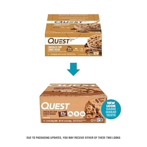 Quest Nutrition Chocolate Chip Cookie Dough Protein Bars, High Protein, Low Carb, Gluten Free, Keto Friendly, 12 Count thumbnail 2