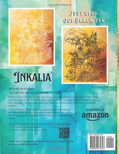 Ink Tracing Coloring Book, Follow the White Lines to Reveal a Unique City. A New Concept for the Reverse Coloring Book: Pen and Ink Art, Fantasy Architecture Designs, Perfect Gift for Architects. Satisfying Color Book for All Ages. Architecture Color Book thumbnail 2