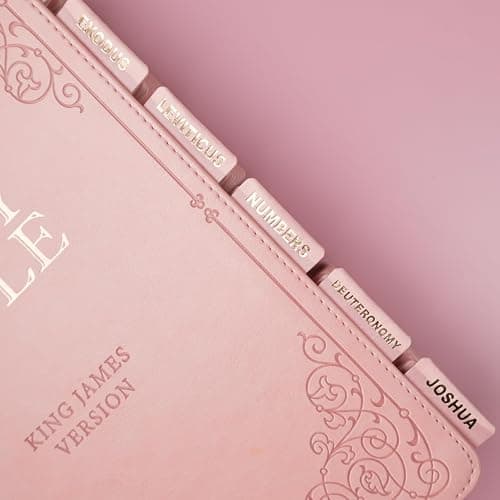 UPAFEXXI-Leather Bible Tabs, Bible Tabs for Women and Men(Gold Foil Lettering) Large Print Stickers, Easy to Read and Apply, 80 Chapters Labels for Easy Navigation(Pink) thumbnail 7