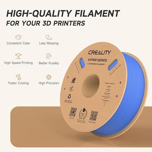 Official Creality Hyper PLA Filament 1.75mm, High Speed PLA 30-600mm/s 3D Printer Filament, Dimensional Accuracy +/-0.02mm, Fit Most FDM 3D Printers，1KG(2.2lbs) Spool Blue thumbnail 3