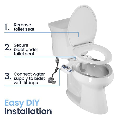 LUXE Bidet NEO 185 - Dual Nozzle, Self-Cleaning, Non-Electric Bidet Attachment for Toilet Seat, Adjustable Water Pressure, Rear & Feminine Wash (White) thumbnail 7