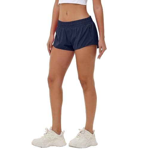 Aurefin Lightweight Athletic Shorts for Women, Quick Dry Running Shorts with Zip Pocket and Liner Womens Gym Workout Shorts thumbnail 5