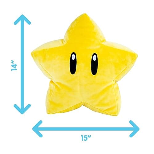 Club Mocchi Mocchi Super Mario Brothers Super Star Mega Plush Toy - 15" Officially Licensed Mario Movie/Video Games Soft Toys - Super Mario Room Decor - Kids Toys for 3 Year Old Boys & Girls thumbnail 3