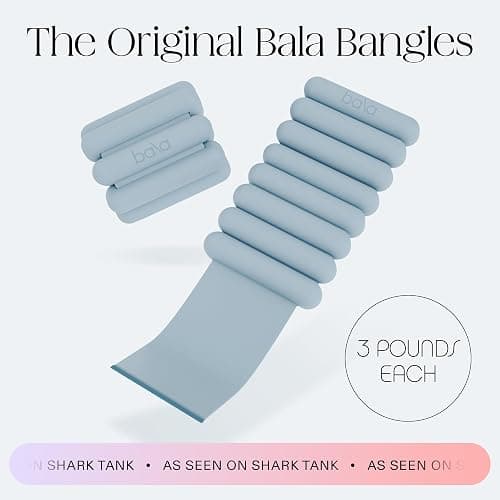 Bala Bangles Wrist & Ankle Weights for Women & Men - Adjustable Weighted Bands - Soft Silicone Arm & Leg Weights for Pilates, Yoga, Walking, Barre, Home Workout & Strength Training Exercise thumbnail 2