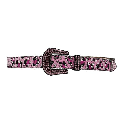 Vxrxal Rhinestone Belt Leopard Print Bling Belts For Women Luxury BB Y2K Cowgirl Belts for Jeans, Festival Gifts Belt thumbnail 4