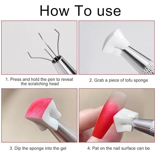 Gradient Nail Sponge,200-pieces Soft Nail Sponges with Grabbing Pen - Professional Manicure Art Beauty Salon Tool for Wife Family Friends Girl Women Girlfriend thumbnail 9