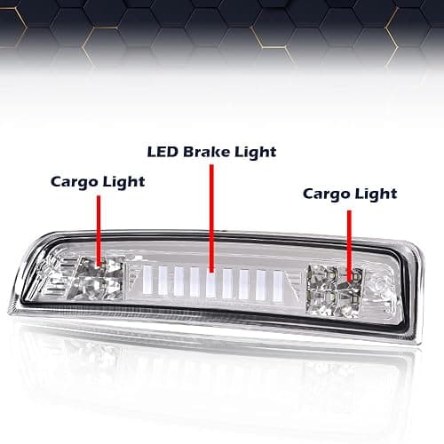 PIT66 LED Bar 3rd Brake Light, Compatible with 2009-2017 Dodge Ram 1500 2500 3500 I Type High Mount Stop Light Rear Tail Cargo Lamps Clear Lens Chrome Housing thumbnail 2