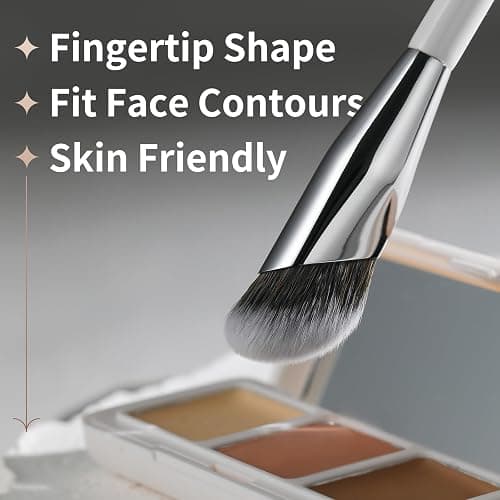 Albeaut Concealer Brush, Angled Under Eye Makeup Small Foundation Precision Face Blending Brush (193 concealer brush) thumbnail 4