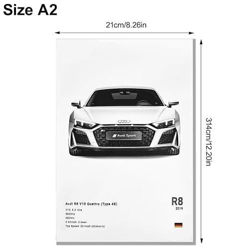 YHNDECO 6 Stück Auto Poster, 20 x 30 cm Wandposter, Sportwagen Poster, Ohne Rahmen, Wanddekoration für Schlafzimmer Büro thumbnail 2