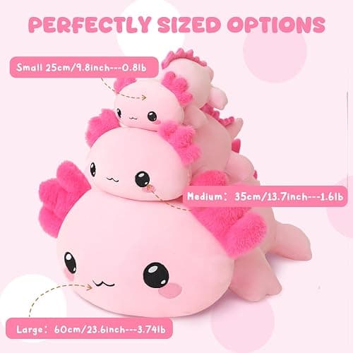TOYSYM Weighted Stuffed Animals, Axoltol Stuffed Animal with Weighted Beads, Cute Plush Toy Pillow Gifts for Adults Kids Boys Girls thumbnail 3