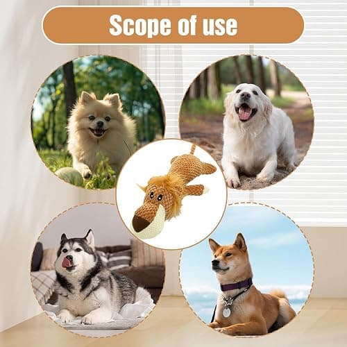 ROWPOZ Dog Plush Toys for Aggressive Chewers, 2026 New Indestructible Dog Squeaky Toys Dogs Puppy Chew Toys, Durable Chew Toys Dogs Plush Toy to Keep Them Busy (Yellow Lion) thumbnail 6
