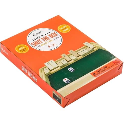 Regal Games Shut The Box - Fun Table Math Game with Wooden Board for Adults & Kids - 12 Spots Dice Game with 2+ Player Games - Ideal for Game Night, Travel - (Ages 8+) thumbnail 7