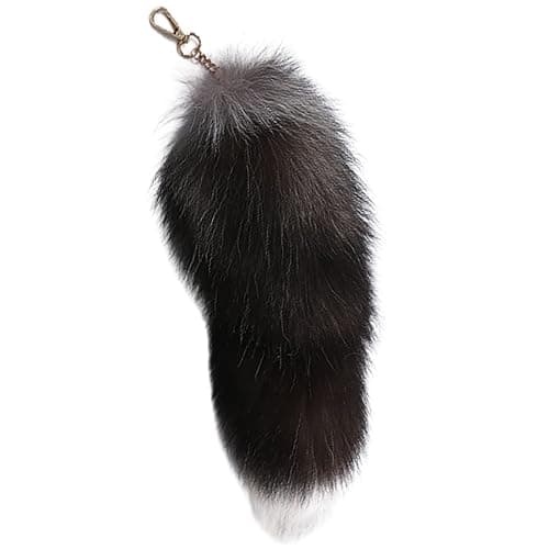 Emivery Real Fur Fox Tail Keychain Soft Fluffy Animal Tail Bag Keychain Handbag Hook Pendant Hanging Keyring Gift - Image 1
