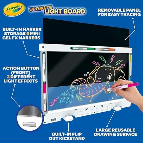 Crayola Ultimate Light Board - White, Kids Drawing Tablet, Holiday & Christmas Gifts, LED Drawing Board, Sketching Art Projector, Toys for Boys & Girls, 6+ thumbnail 6