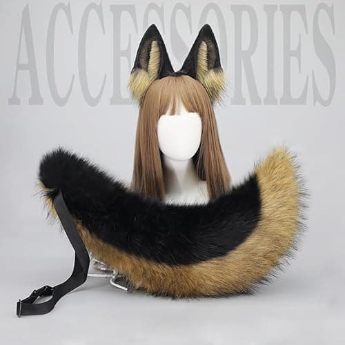 JUNBOON Cat Wolf Fox Tail Faux Fur Ear Headband Set Adult Halloween Xmas Fancy Party Cosplay Costume Gifts thumbnail 4