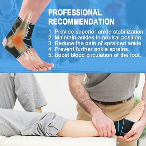 Beister Adjustable Compression Ankle Brace, Elastic Foot Support Wrap, Sprains Foot Brace for Sports Protect, Arthritis, Plantar Fasciitis, Achilles Tendonitis thumbnail 5
