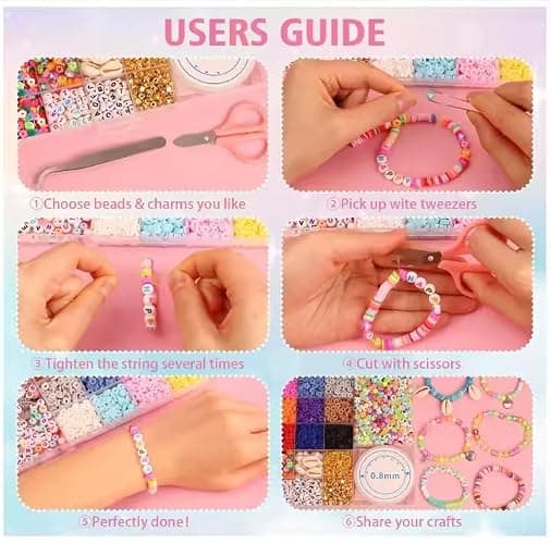 S&W DECORE 25770 Pcs Clay Beads Bracelet Making Kit for Girls 192 Colors Friendship Bracelet Kit Beads for Jewelry Making Polymer Clay Bead Set for DIY Craft Gifts for Teen Girls thumbnail 2