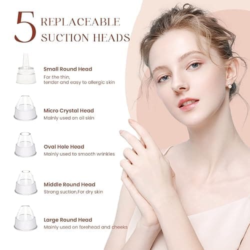 2025 Blackhead Remover Pore Vacuum,Facial Pore Cleaner-5 Suction Power,5 Probes,USB Rechargeable Blackhead Vacuum Kit Electric Acne Extractor Tool for Adult thumbnail 5