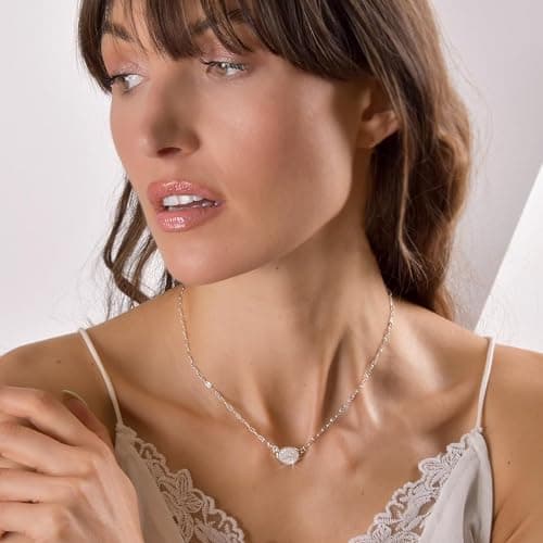 Humble Chic NY Simulated Druzy Pendant Necklace for Women with Sparkly Oval Stone - Gold, Silver, or Rose Gold Tone Chain - 16" with 3" Extender thumbnail 2