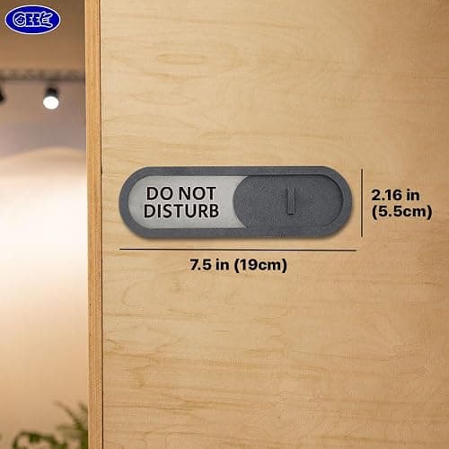 GEEKBEAR Do Not Disturb Welcome Slider Door Sign for Home Office - Premium MDF, 7.5 x 2.2 in (Brown) thumbnail 3