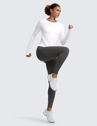 CRZ YOGA Seamless Long Sleeve Shirts for Women Waist - Workout Athletic Running Gym Yoga Tops Crewneck Breathable Quick Dry thumbnail 5