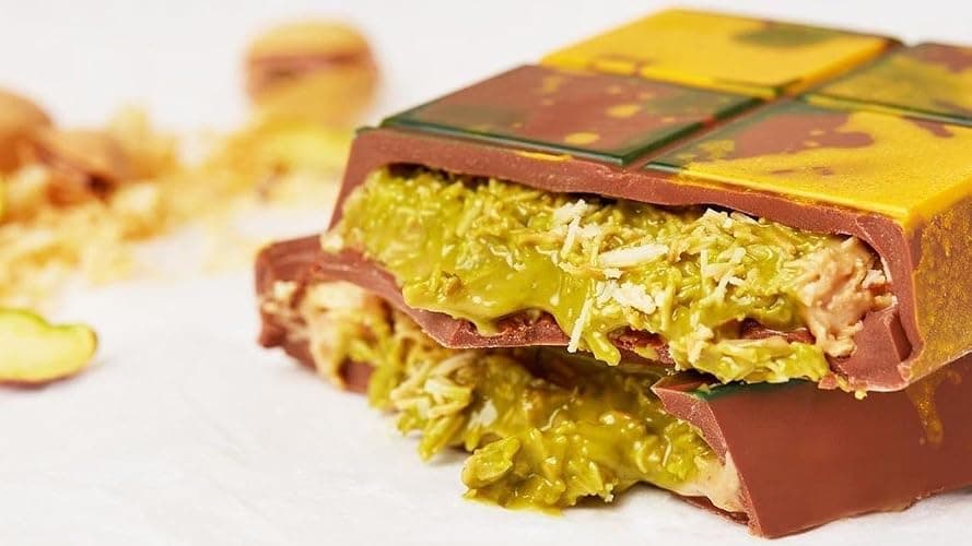 Premium Dubai Chocolate Bar: Pistachio & Kunafa Delight, 100g - Authentic UAE Import with Kataifi Pastry, Exquisite Pistachio Chocolate Experience, Made in Dubai, Viral Treat thumbnail 5
