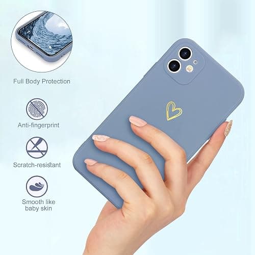 Lafunda Handyhülle Kompatibel mit iPhone 11 Mädchen hülle Ultra Dünn Silikonhülle süß Liebesherz Schutzhülle stoßfest Case Bumper Back Cover mit Fallschutz für iPhone 11 Blau thumbnail 4
