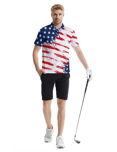 Golf Polo Shirts for Men Funny Print Quick Dry Short Sleeve Performance Golf Shirts Moisture Wicking Polo Shirts thumbnail 4